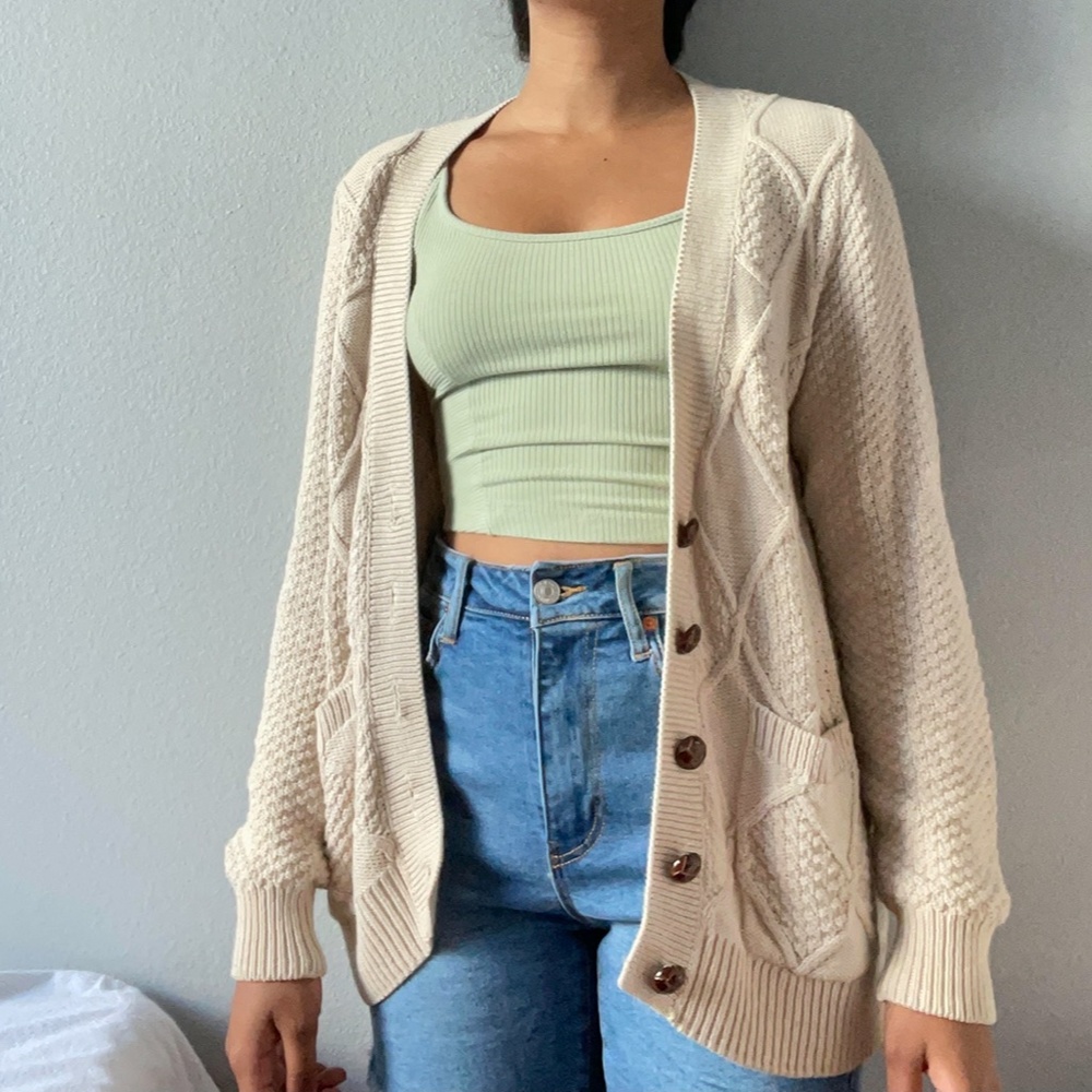 BDG beige knit cardigan